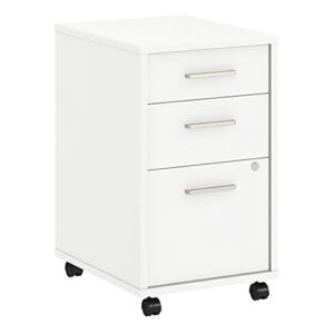 Bush Business Furniture Office by Kathy Ireland Method 3 Drawer Mobile File Cabinet-Assembled, White