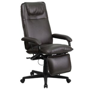 Flash Furniture High Back Brown LeatherSoft Executive Reclining Ergonomic Swivel Office Chair with Arms