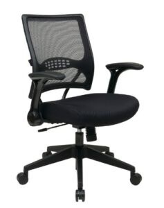 SPACE Seating AirGrid Dark Back and Padded Mesh Seat, 2-to-1 Synchro Tilt Control, Flip Arms, Pneumatic Seat Height Adjustment and Angled Nylon Finish Base Managers Chair