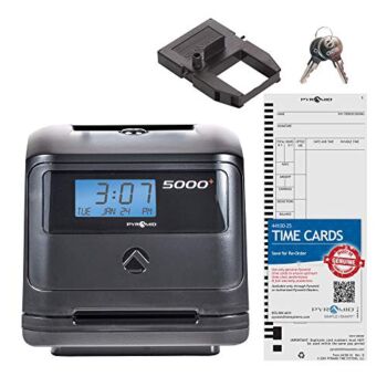 Pyramid Time Systems, Model 5000 Auto Totaling Time Clock, Handles up to 100 Employees, Made in USA, black | The Storepaperoomates Retail Market - Fast Affordable Shopping