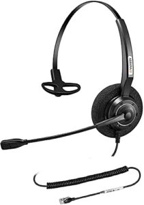 Arama Phone Headset with Noise Canceling Mic & Mute Switch RJ9 Telephone Headset Compatible with Yealink T46G T48G T42S T46S T48S T42U T43U T54W T57W T58W VP59 Grandstream Aastra