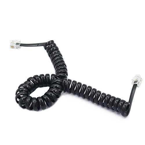 SINCODA 5 Pack 6Ft Uncoild /1.1 FT Modular Coiled Telephone Handset Cord for Telephone/Handset Black Curly Cord(Black) | The Storepaperoomates Retail Market - Fast Affordable Shopping