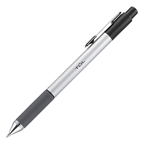 TUL BP3 Ballpoint, Retractable, Fine Point, 0.8 mm, Silver Barrel, Black Ink, Pack Of 12 | The Storepaperoomates Retail Market - Fast Affordable Shopping
