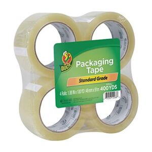 Duck Tape Brand Standard Packaging Tape Refill, 4 Rolls, 1.88 Inch x 100 Yards (240593)