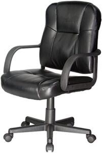 Relaxzen Comfort Products Leather Task Chair with Stress-Reducing Massage, Black, one Size (60-6814)