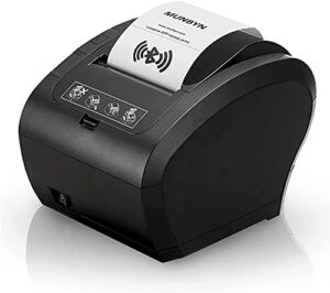 MUNBYN Bluetooth 4.0 POS Printer P047, 80mm Receipt Printer, Direct Thermal Printer with USB Serial Ethernet, Bluetooth, Android Windows PC