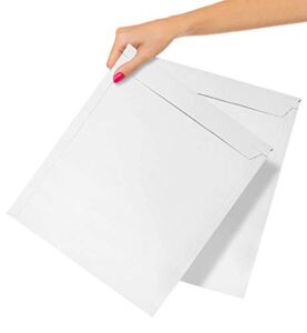 ABC Rigid Flat Mailers 12.75″ x 15″, Pack of 10 White Cardboard Mailer Envelopes, Shipping Envelopes Rigid, No Bend Envelope Mailers, Self-Seal Catalog Envelopes for Mailing, Paperboard Mailers Rigid