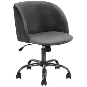HOMYLIN Office Chair Mid Back Velvet Ergonomic Swivel Adjustable Height Modern Soft Work Computer Desk Chair for Home Grey