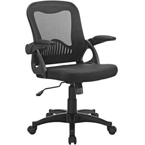 Modway Advance Mesh Ergonomic Computer Desk Office Chair in Black With Flip-Up Arms