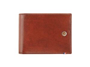 S.T Dupont D-180190 6 Credit Cards Billfold Line D Leather Wallet – Brown/Black