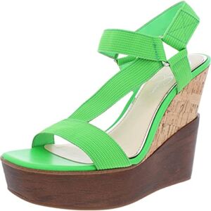Jessica Simpson Women’s Amillia Wedge Sandal, Highlighter Green, 5.5