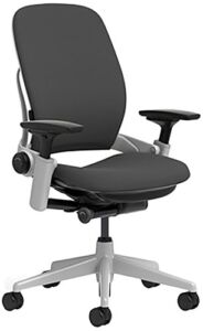 Steelcase Leap Chair with Platinum Base & Hard Floor Caster, Black
