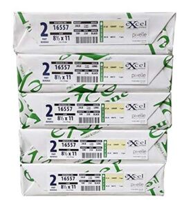 8.5 x 11 Excel One Carbonless Paper, 2 Part Reverse (Bright White/Canary), 1250 Sets, 2500 Sheets, 5 REAMS