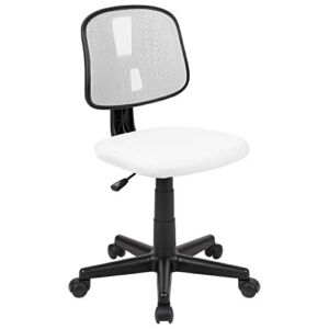 Flash Furniture Flash Fundamentals Mid-Back White Mesh Swivel Task Office Chair with Pivot Back