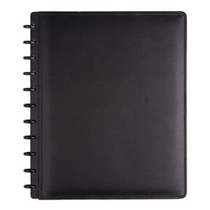 TUL Custom Note-Taking System Discbound Notebook, Letter Size, Leather Cover, Black