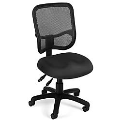 OFM, Black Comfort Mesh Office Chair With Lumbar Support, Adjustable Back & Seat Height, 250lb Max Weight With Wheels for Computer/Desk, Mid Back