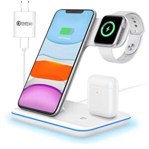 Wireless Charger 3 in 1, Any warphone Wireless Charging Station for Multiple Devices, Charger Station Compatible with iPhone 14/13/12/11/Pro/Max/XS/XR/X/8, iWatch 8/7/6/SE/5/4/3/2, AirPods Pro/3/2/1