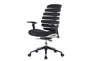 ERGO HQ Executive Office Chair Mid-Back Fabric Mesh Chair with Chrome Base and Adjustable Seat and Arm Rest (Black)