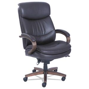 La-Z-Boy 48961B Woodbury Big and Tall Executive Chair, Supports 400 lbs, Brown Seat/Back, Sand Base