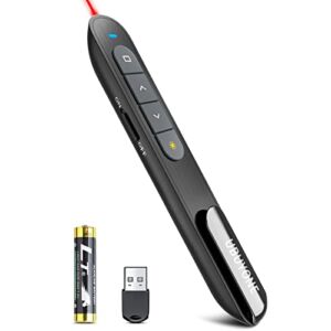 UBUYONE Wireless Presenter Remote Presentation Pointer Clicker with Hyperlink & Volume Control USB PowerPoint Slide Advancer