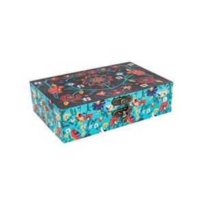 Chumbak Boho Birds Trinket Box – Storage Box and Trinket Organizer, Jewelry Box, Decorative Box for Women, Accessory Box for Girls, Storage Chest, Keepsake Box, Size 8.6×5.5×2.4 inches