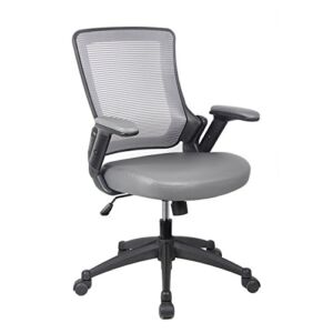 Height Adjustable Arms Mid-Back Mesh Task Office Chair, 25″ W x 25″ D x 34″ H, Gray