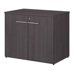Bbf Office 500 36W Storage Cabinet with Doors in Storm Gray – Engineered Wood