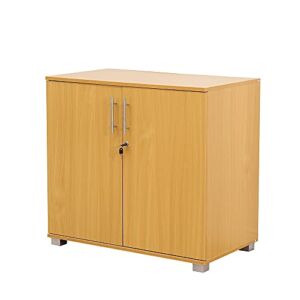 MMT Furniture 2 Door Locking Office Storage Cabinet – File Cabinet Organiser Cupboard – Wooden Filing Cabinet – Free Standing Adjustable Shelves Bookcase – Desk Extension Cabinet