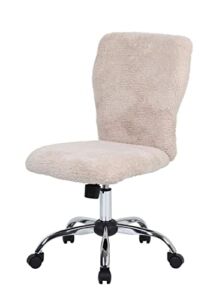 Boss Office Products Tiffany Fur Make-Up Modern Office Chair in Cream, 1 count