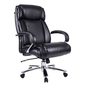 Alera ALEMS4419 Maxxis Series Big And Tall Leather Chair, Black/chrome