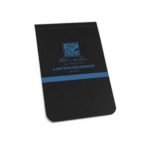 Rite in the Rain All-Weather Law Enforcement Notebook, 3.25″ x 5″, Black Cover, Legal Pattern (No. 1023)