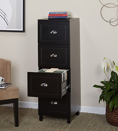 Target Marketing Systems Bradley Collection File Cabinet, Modern Document Organizer, Printer Stand for Home, Office and Study Room, 4 Drawer, Midnight Black | The Storepaperoomates Retail Market - Fast Affordable Shopping