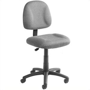 Pemberly Row Adjustable DX Fabric Posture Office Chair in Gray
