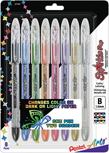 Pentel Arts Sparkle Pop Metallic Gel Ink Pen, 1.0mm Bold Line, Assorted Colors, Pack of 8 (K91PABP8M) | The Storepaperoomates Retail Market - Fast Affordable Shopping