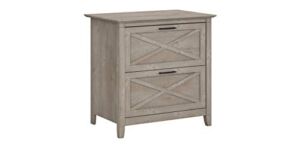 Bush Furniture Key West 2 Drawer Lateral File Cabinet in Washed Gray