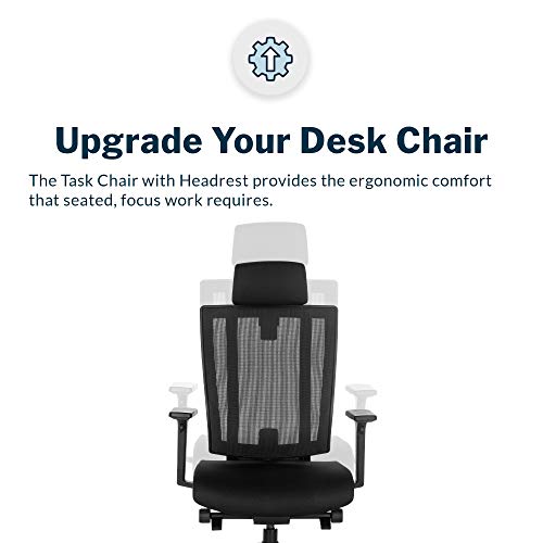 Vari Task Chair with Headrest (VariDesk) – Adjustable Height Computer Chair With Armrests & Casters – Breathable Mesh Desk Chair w/Maximum Lumbar Support – Easy Assembly Ergonomic Office Chair (Black) | The Storepaperoomates Retail Market - Fast Affordable Shopping