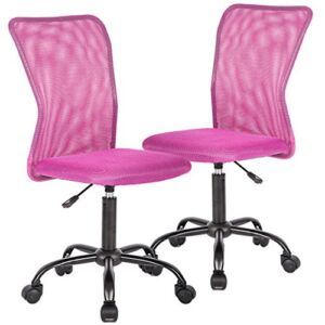 Mid Back Mesh Ergonomic Computer Desk Office Chair, Pink 2 Pack