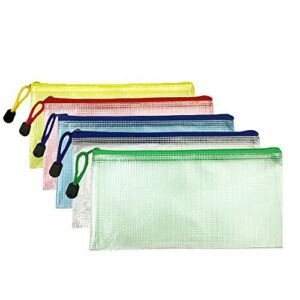 DoTebpa 15Pcs 5 Colors Small Plastic Zip Document,Clear Plastic Pouch with Zipper for Receipt,Check,Pencil,Mini Tool