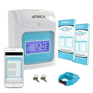 uPunch Time Clock with Free Punch to Pay Mobile App to Scan & Manage Timecards for Payroll (FN1000)