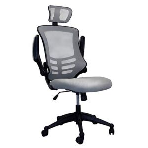 Scranton & Co Executive High Back Office Chair with Headrest in Silver Grey