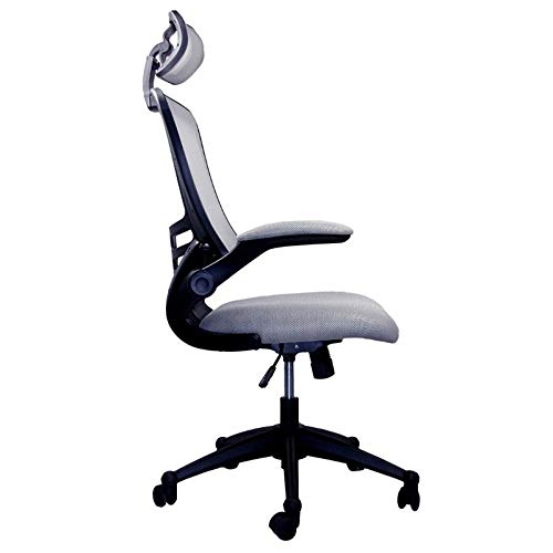 Scranton & Co Executive High Back Office Chair with Headrest in Silver Grey | The Storepaperoomates Retail Market - Fast Affordable Shopping