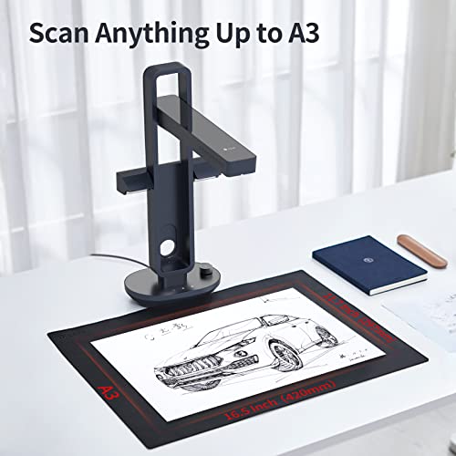 CZUR Aura Pro Book & Document Scanner,Capture A3 & A4, Auto-Flatten & Deskew Powered by AI Technology, Foldable & Portable, Compatible with Windows & Mac OS | The Storepaperoomates Retail Market - Fast Affordable Shopping