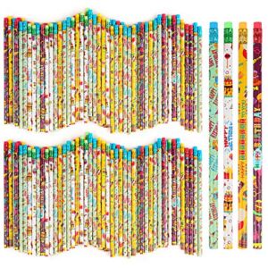 Kolewo4ever 200 pieces Happy Birthday Pencils Colorful Printed Birthday Pencils With Top Erasers Perfect For Teachers Classrooms Reward Birthday Party Kids Gifts Supplie (200)