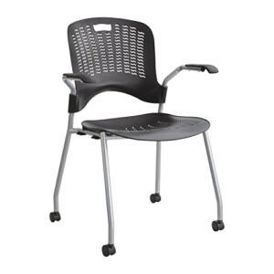 Safco Products Sassy Stack Chair, Black, 4183BL, Pack of 2