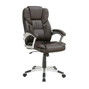 Coaster Home Furnishings Adjustable Height Office Chair Dark Brown and Silver