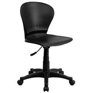 Flash Furniture Mid-Back Black Plastic Swivel Task Office Chair