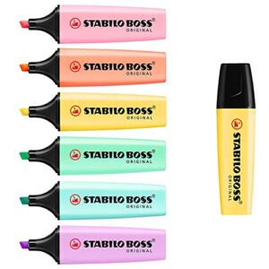 STABILO BOSS Original Pastel Highlighter Pens Highlighter Markers – Bumper Pack of 7