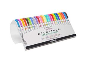 Zebra Pen Mildliner Double Ended Highlighter Set, Broad and Fine Point Tips, Assorted Ink Colors, 25-Pack (78525)