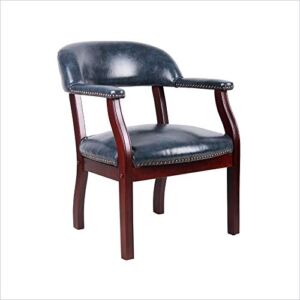 Scranton & Co Captains Chair in Blue and Mahogany
