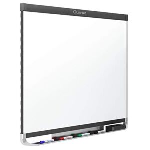 Quartet Magnetic Whiteboard, Porcelain, White Board, Dry Erase Board, 4′ x 3′, Graphite Finish Frame, Prestige 2 Duramax (P554GP2)